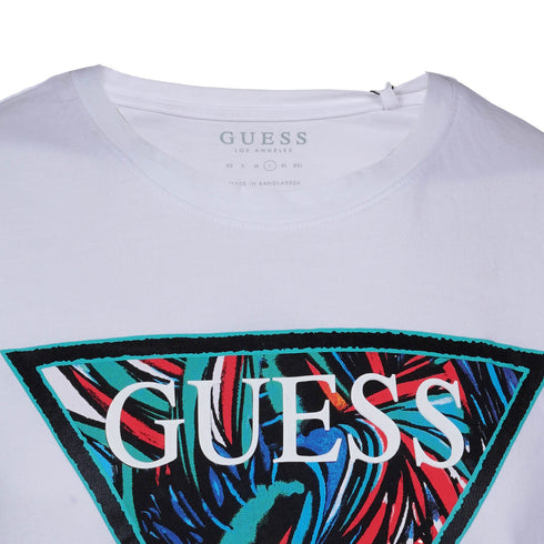 GUESS-REGULAR FIT-ROUND NECK-LOGO | WHITE
